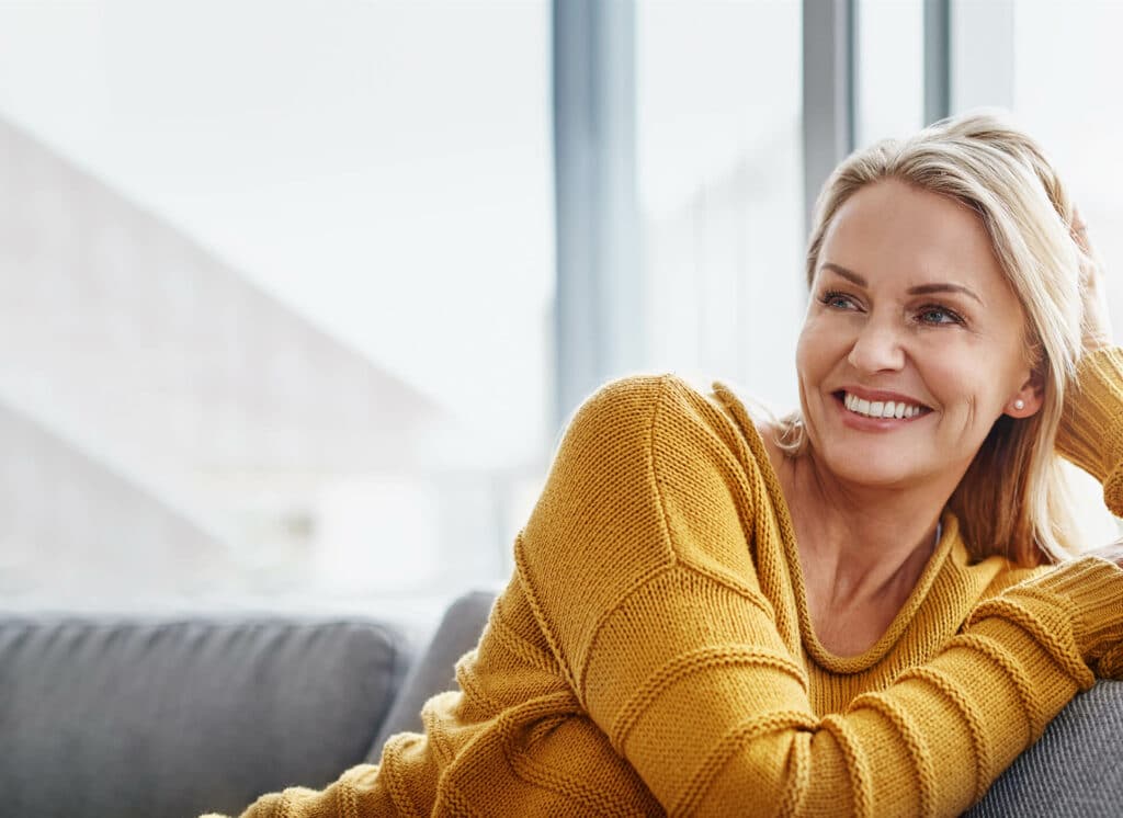 Woman on a couch